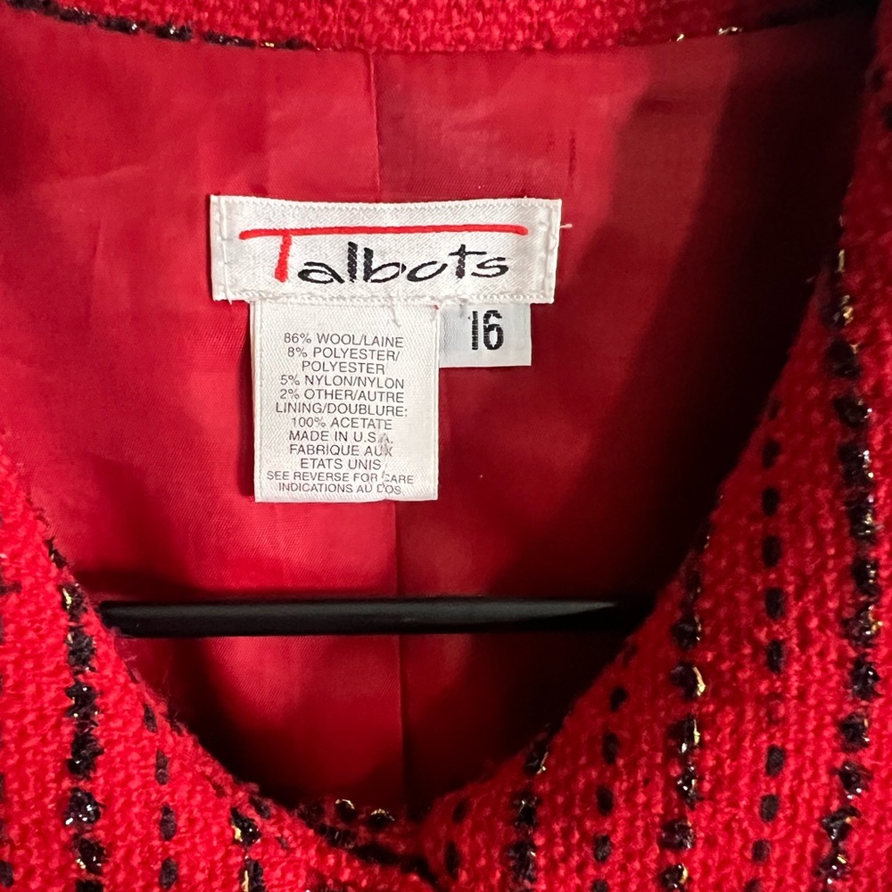 Talbots wool red jacket - Picture 2 of 4
